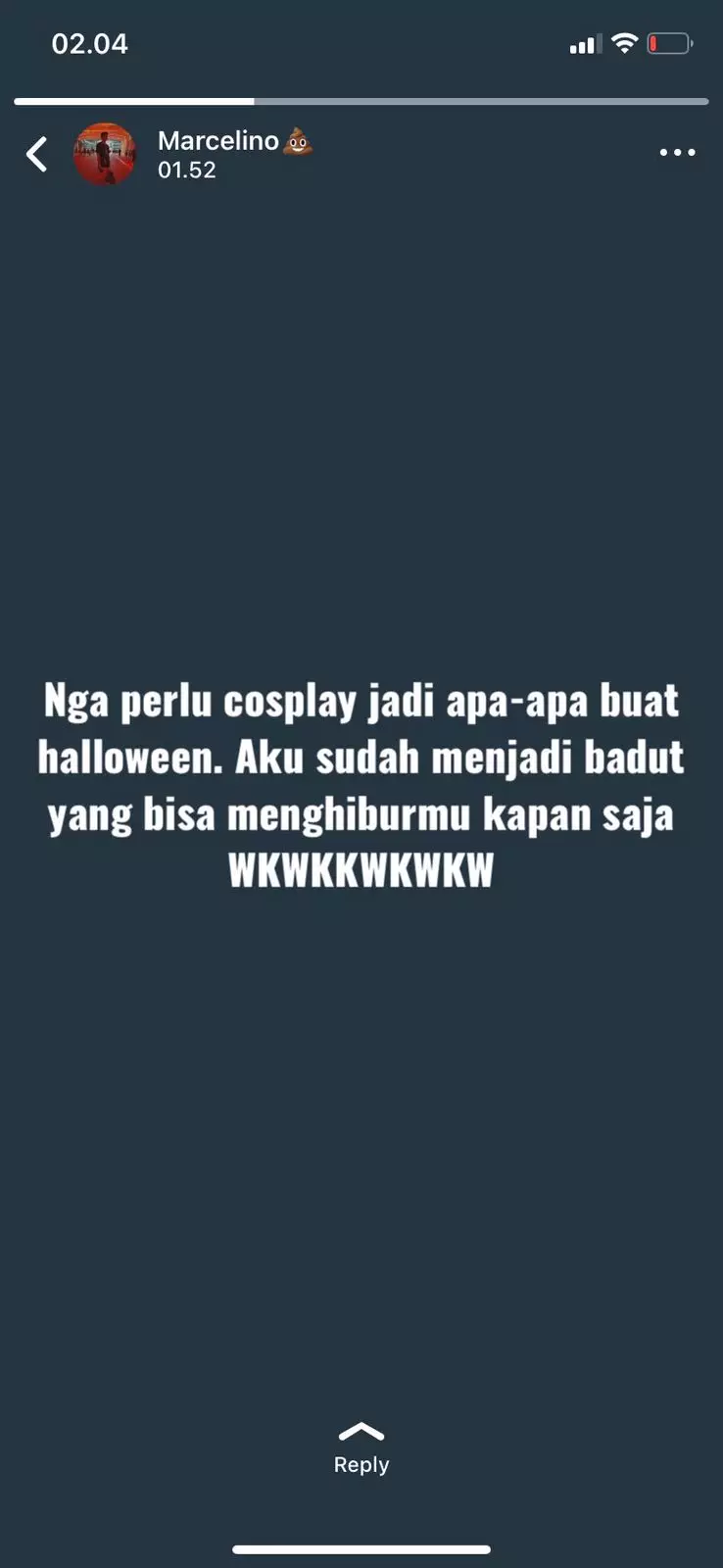 status WA nggak jadi baper akhirnya © Twitter