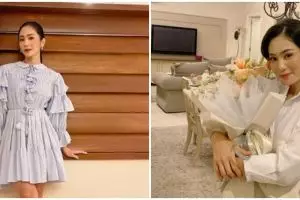 Kerap tampil glamor, 7 gaya Bunga Zainal ke pasar ini simpel pol