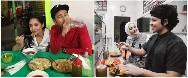 Momen 12 pasangan seleb makan di warung kaki lima, suap-suapan mesra