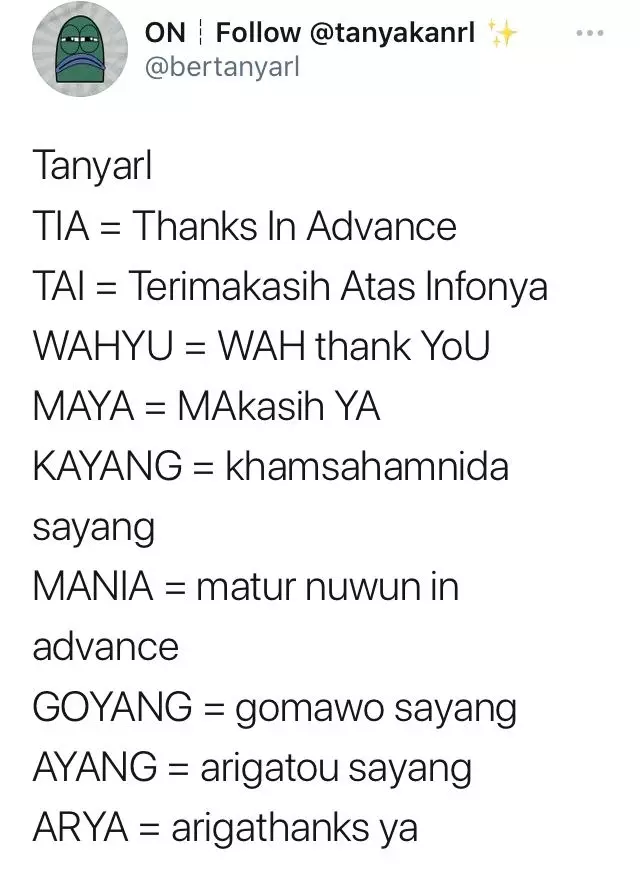 singkatan di story © berbagai sumber singkatan di story © berbagai sumber