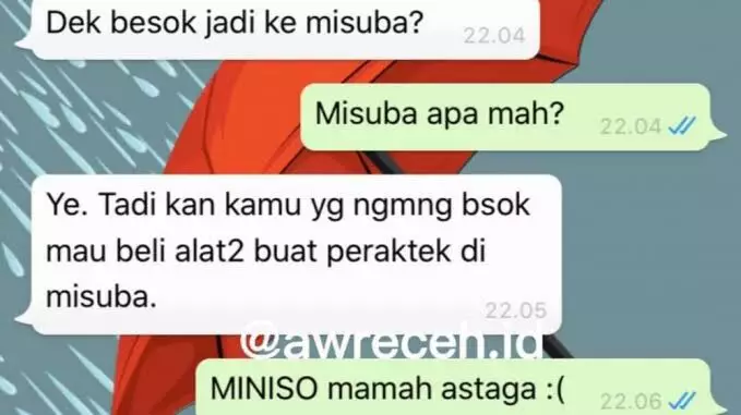chat salah paham satu kata lucu © Instagram