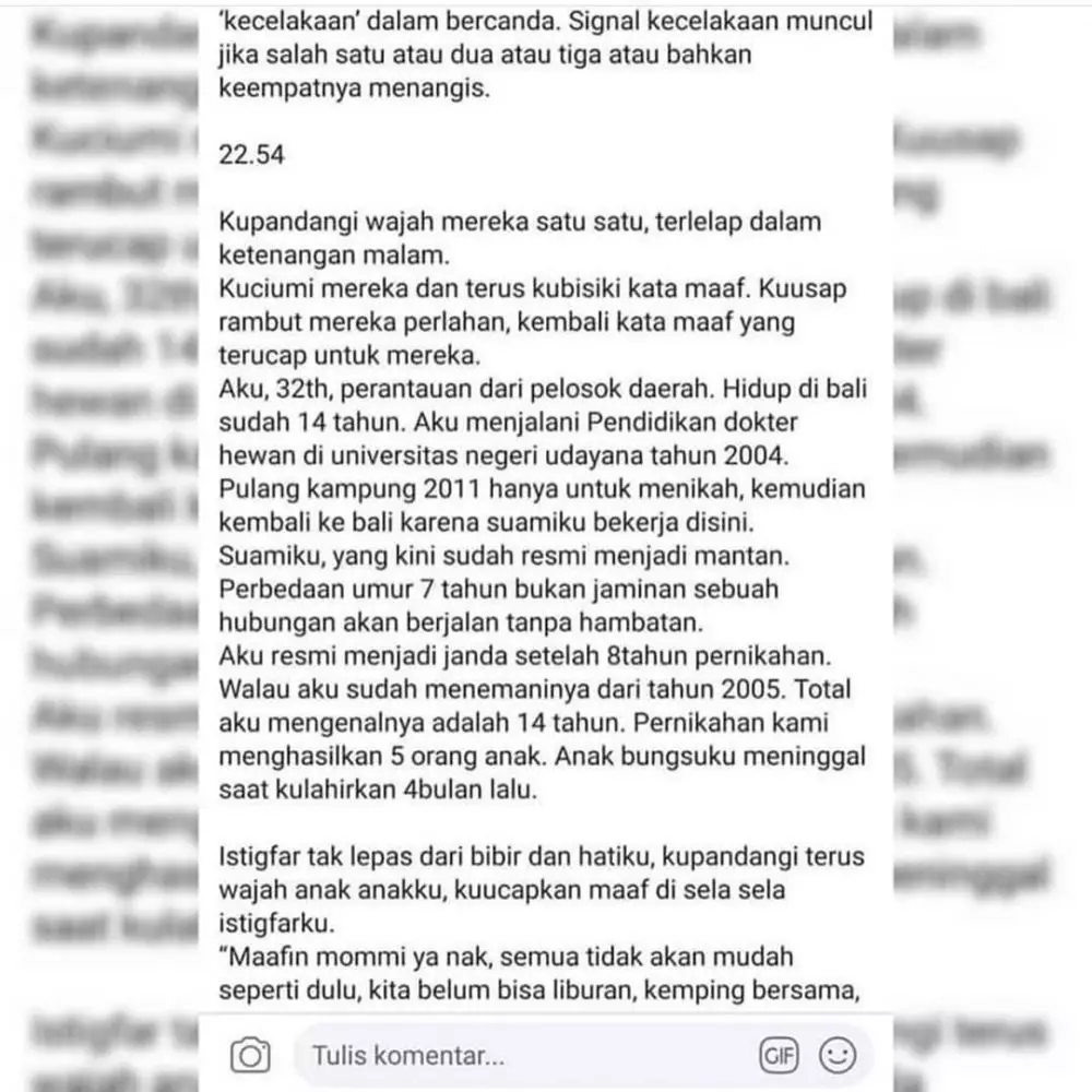 tulisan Layangan Putus di FB 2019 © Twitter tulisan Layangan Putus di FB 2019 © Twitter