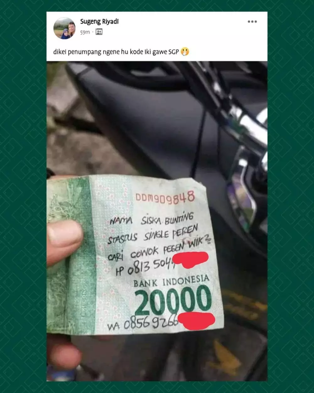status FB dapat uang lucu © Instagram status FB dapat uang lucu © Instagram