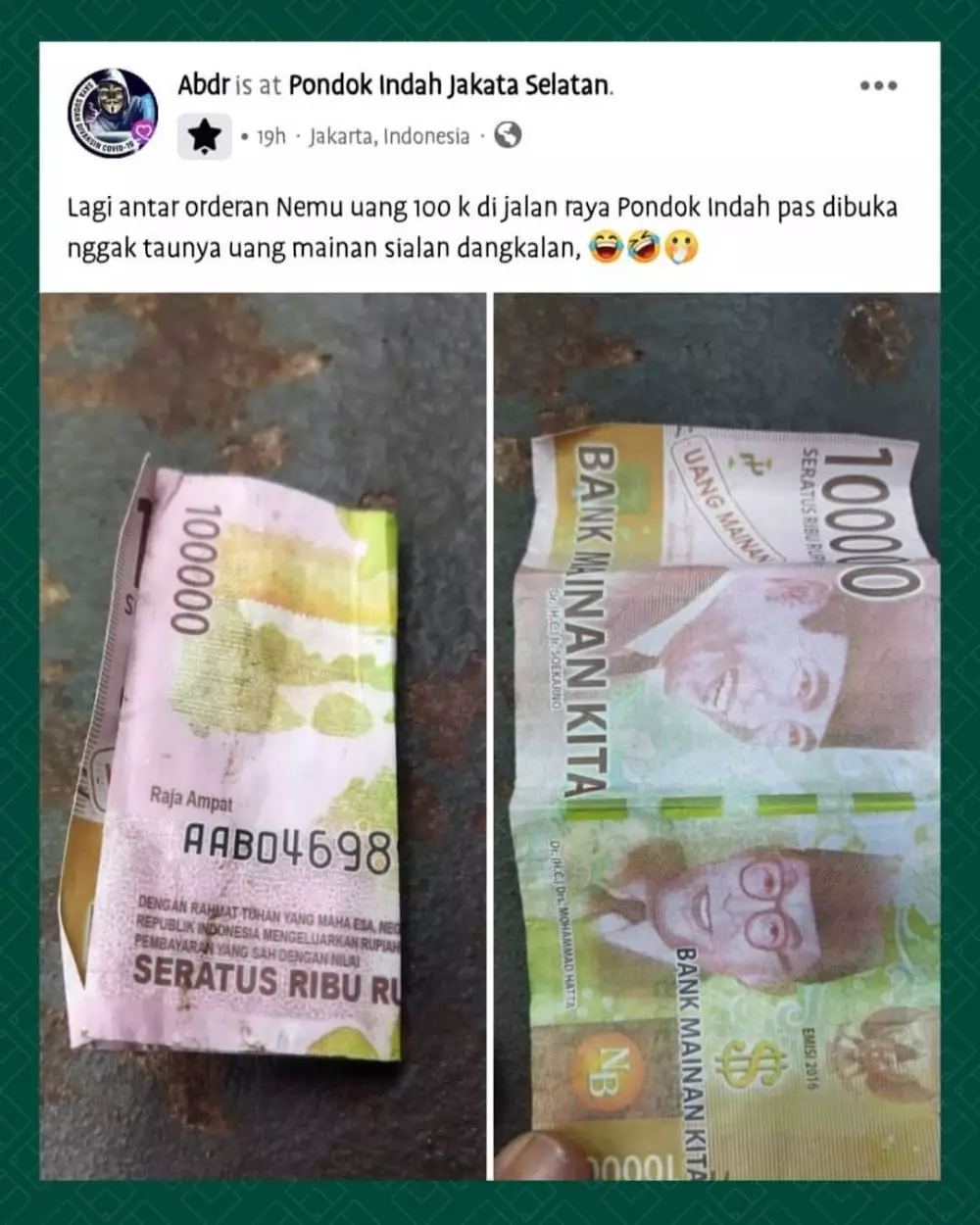 status FB dapat uang lucu © Instagram status FB dapat uang lucu © Instagram