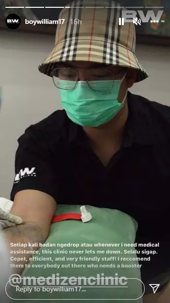 Boy William positif Covid-19 kedua kalinya © Instagram