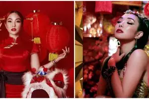 9 Gaya Gisella Anastasia dalam nuansa Imlek, anggun pakai cheongsam
