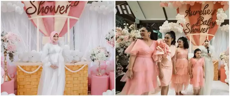 11 Potret kejutan baby shower Aurel Hermansyah, konsepnya serba pink