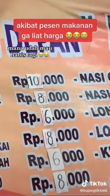 Viral harga bubur ayam terlihat normal dari jauh TikTok