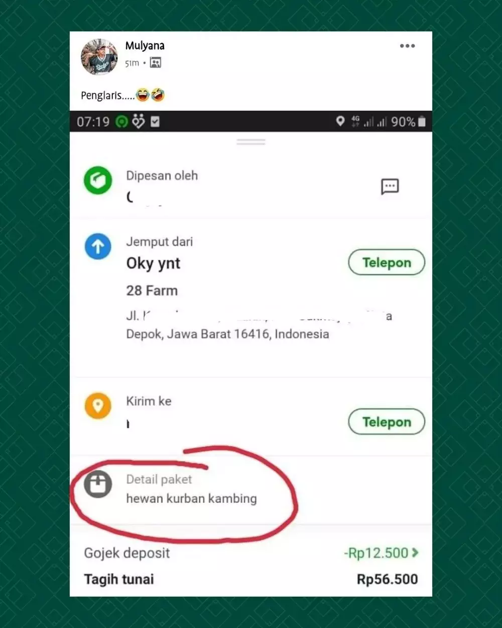 status medsos pas driver ojol bingung © Instagram