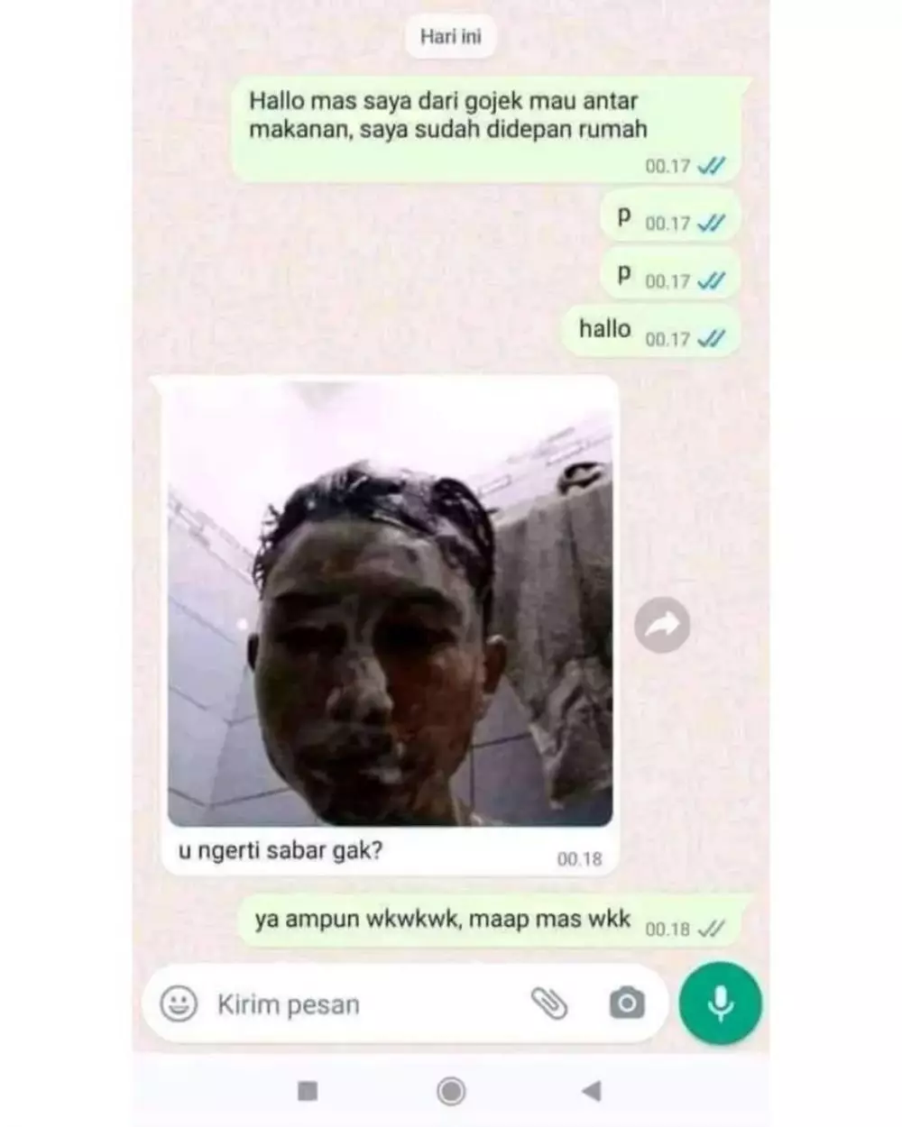 chat bikin pelanggan ojek online kesal © Instagram chat bikin pelanggan ojek online kesal © Instagram