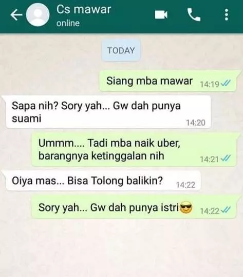 chat bikin pelanggan ojek online kesal © Instagram chat bikin pelanggan ojek online kesal © Instagram