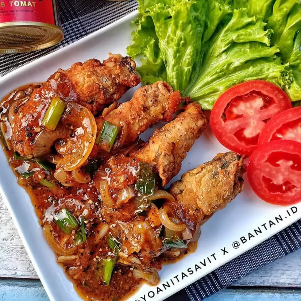 Resep sarden crispy saus lada hitam, enak, sederhana, dan ekonomis