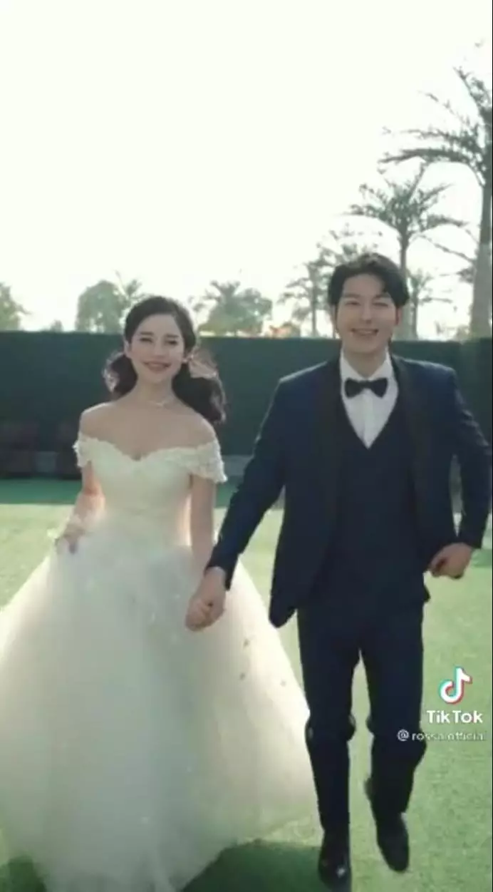 editan foto rossa menikah dengan jang ki-yong © TikTok