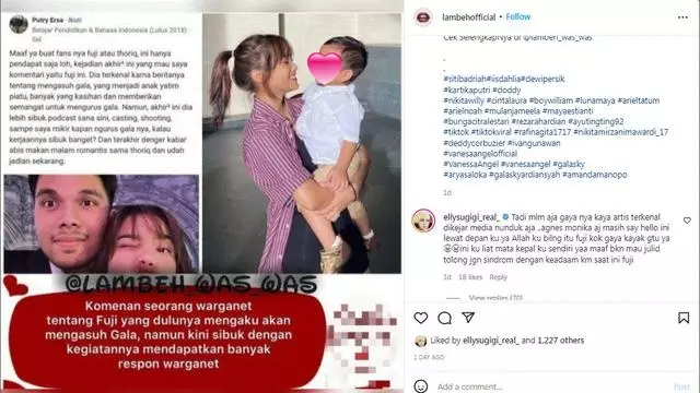 Elly Sugigi klarifikasi dan minta maaf usai sindir Fuji Instagram