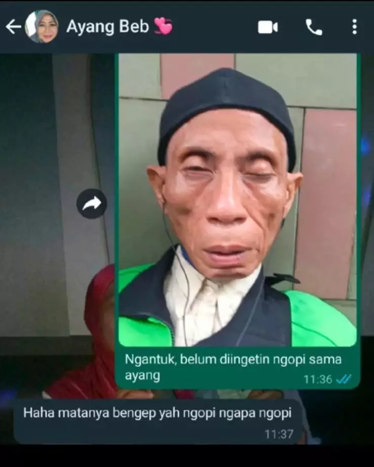 chat driver ojol ngirim foto lucu © berbagai sumber