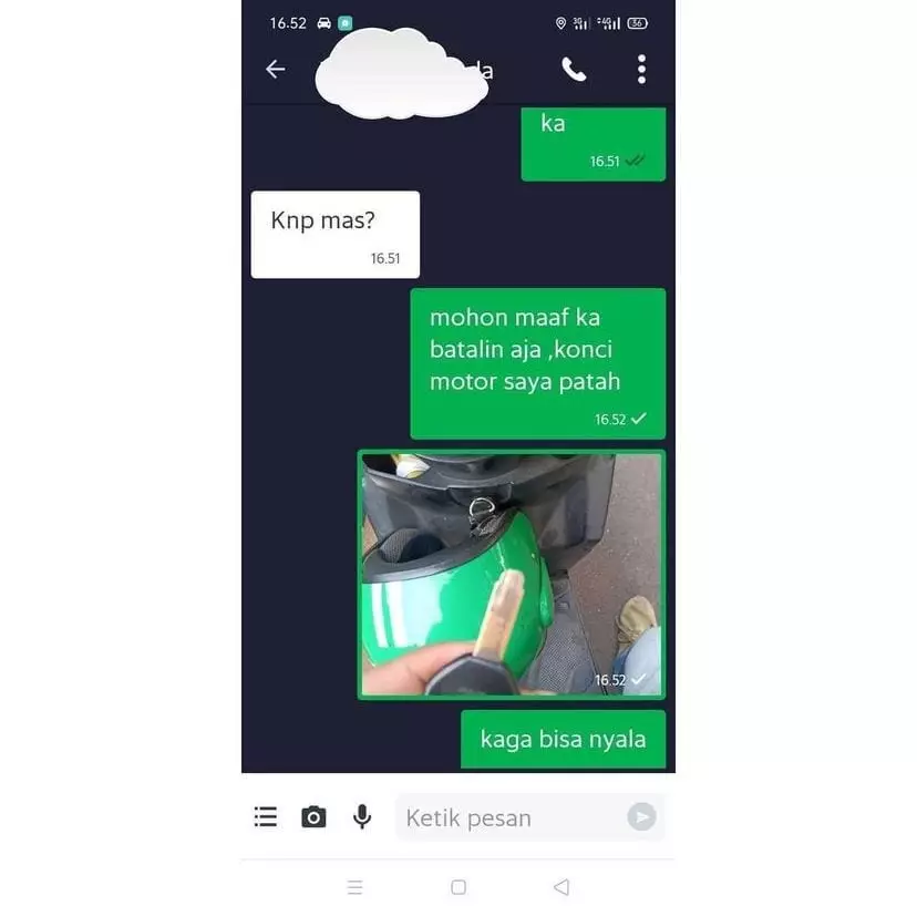 chat driver ojol ngirim foto lucu © berbagai sumber