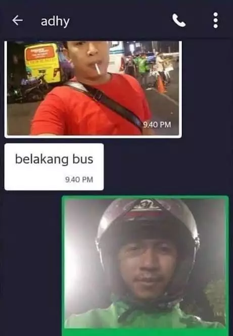 chat driver ojol ngirim foto lucu © berbagai sumber