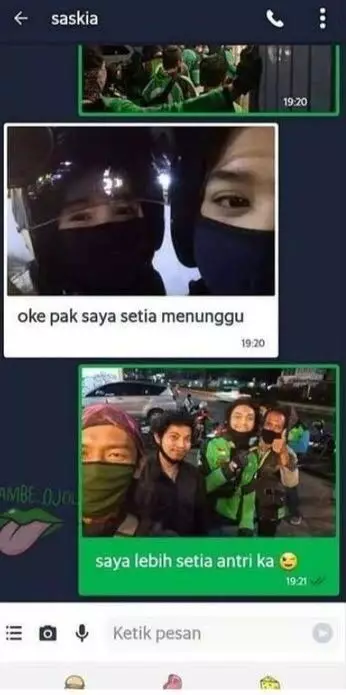 chat driver ojol ngirim foto lucu © berbagai sumber