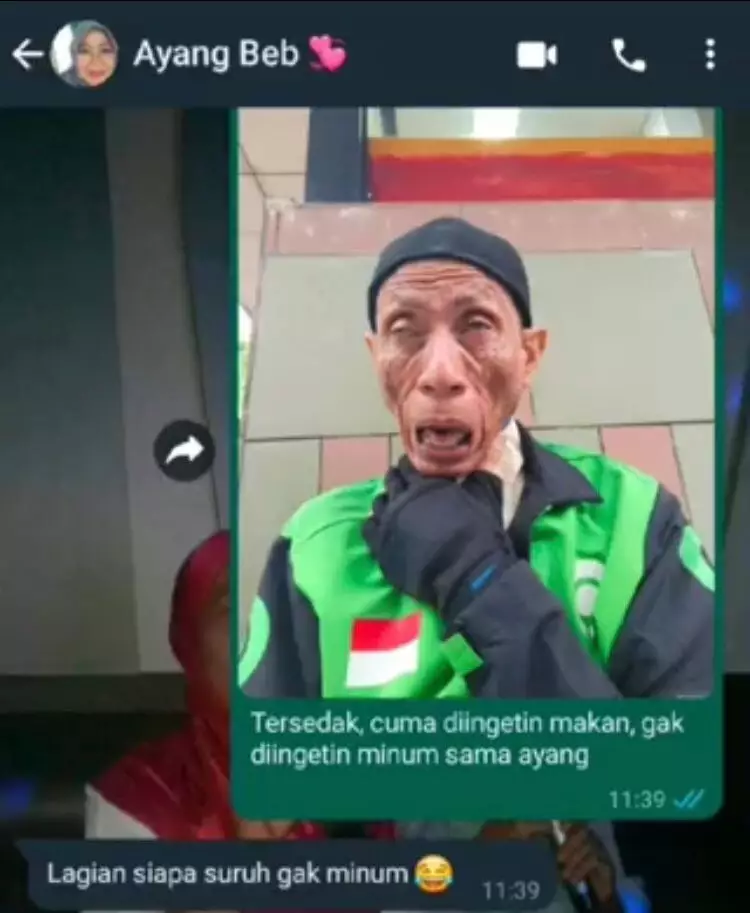 chat driver ojol ngirim foto lucu © berbagai sumber