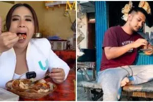 Potret 5 crazy rich makan di warung kaki lima, Delta Hesti curi atensi