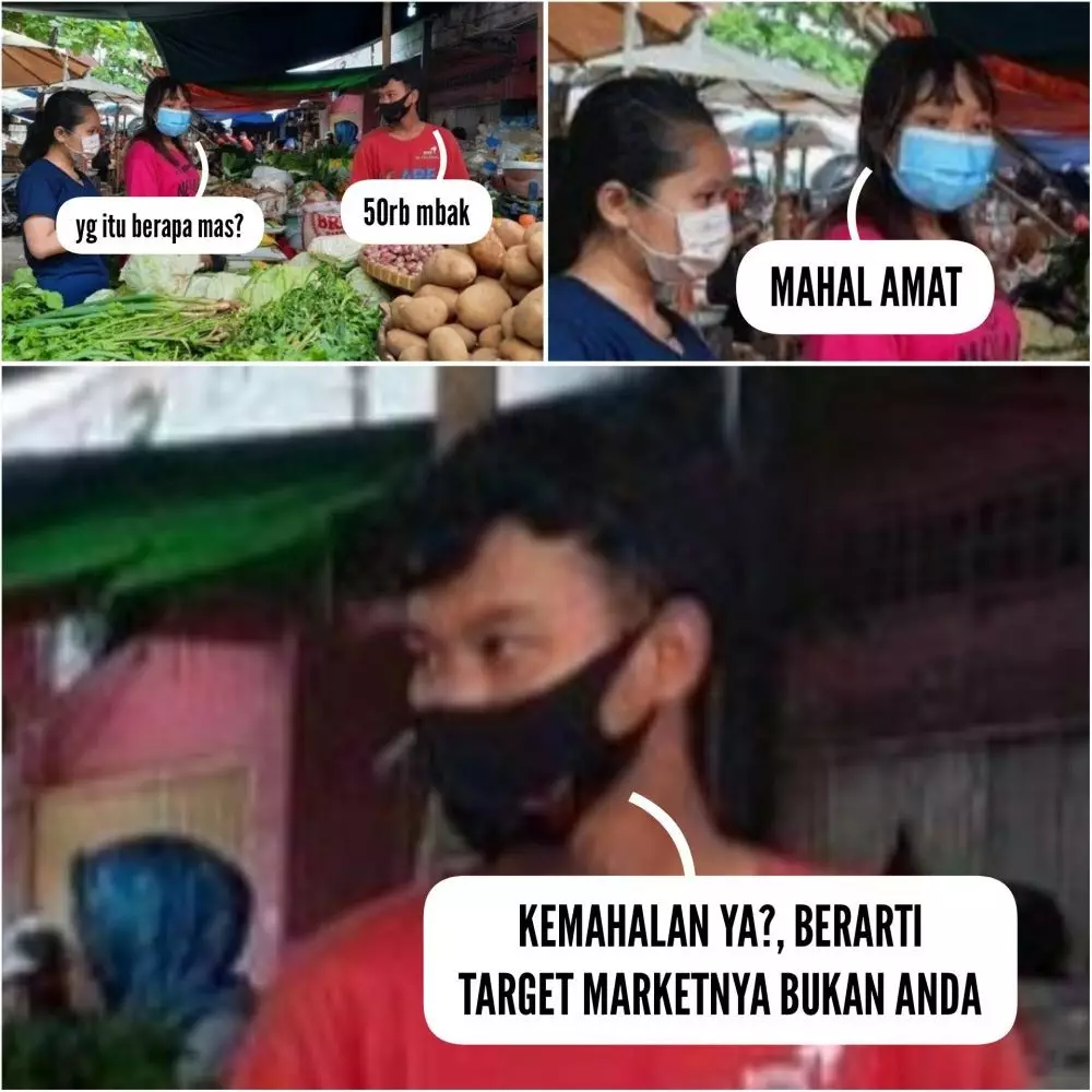 meme percakapan penjual dan pembeli © berbagai sumber