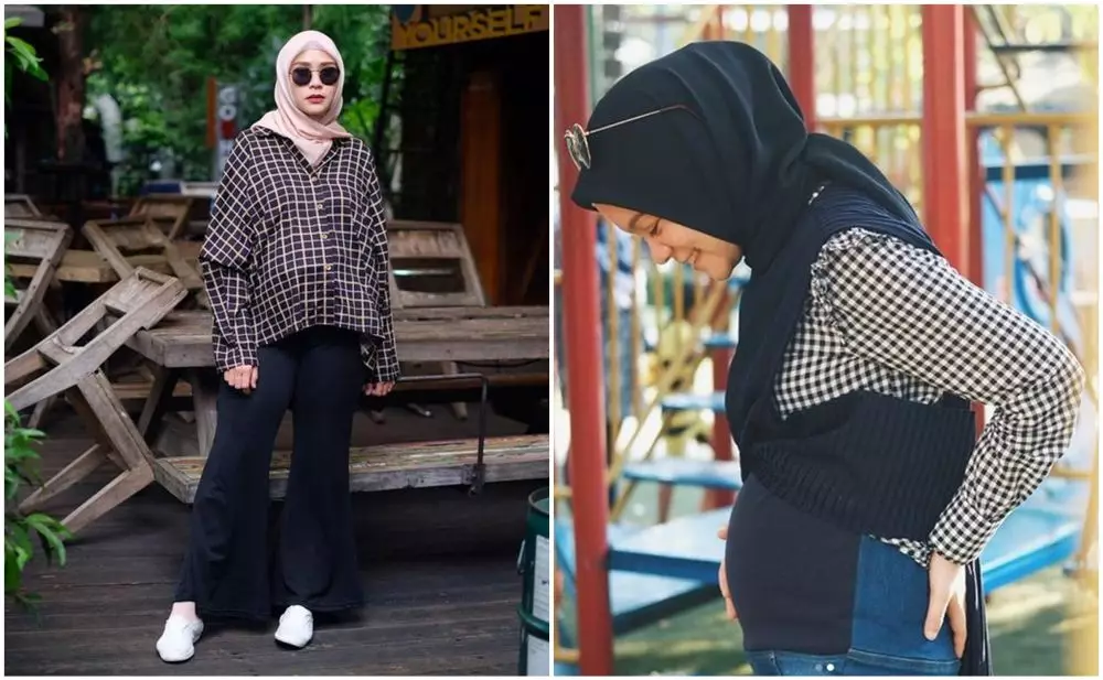 beda gaya outfit kakak adik seleb hamil bareng © berbagai sumber