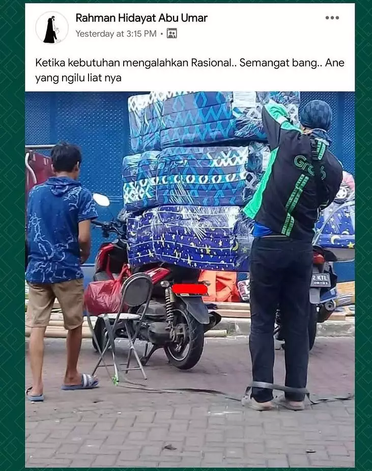 driver ojek online mau bawa barang besar © Instagram