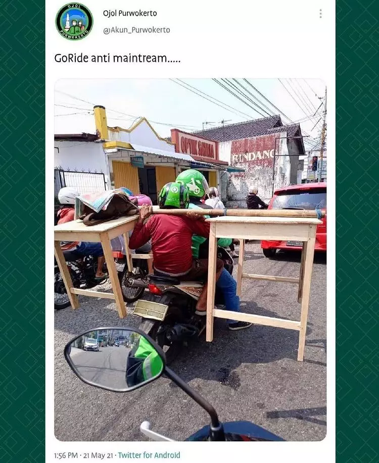 driver ojek online mau bawa barang besar © Instagram