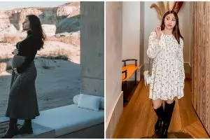 Hamil bersamaan, 9 adu gaya Nikita Willy dan Winona Willy saat liburan