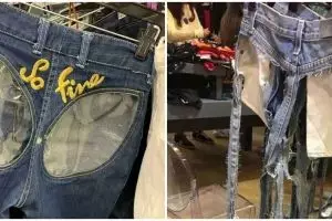 11 Potret lucu celana jeans dijual ini penampakannya membingungkan