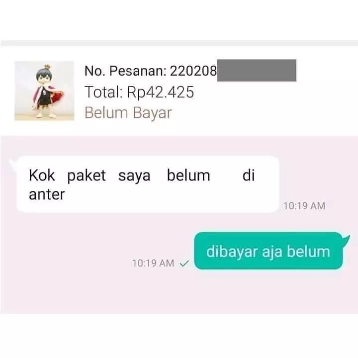 chat pembeli online shop ngelunjak kocak © Instagram
