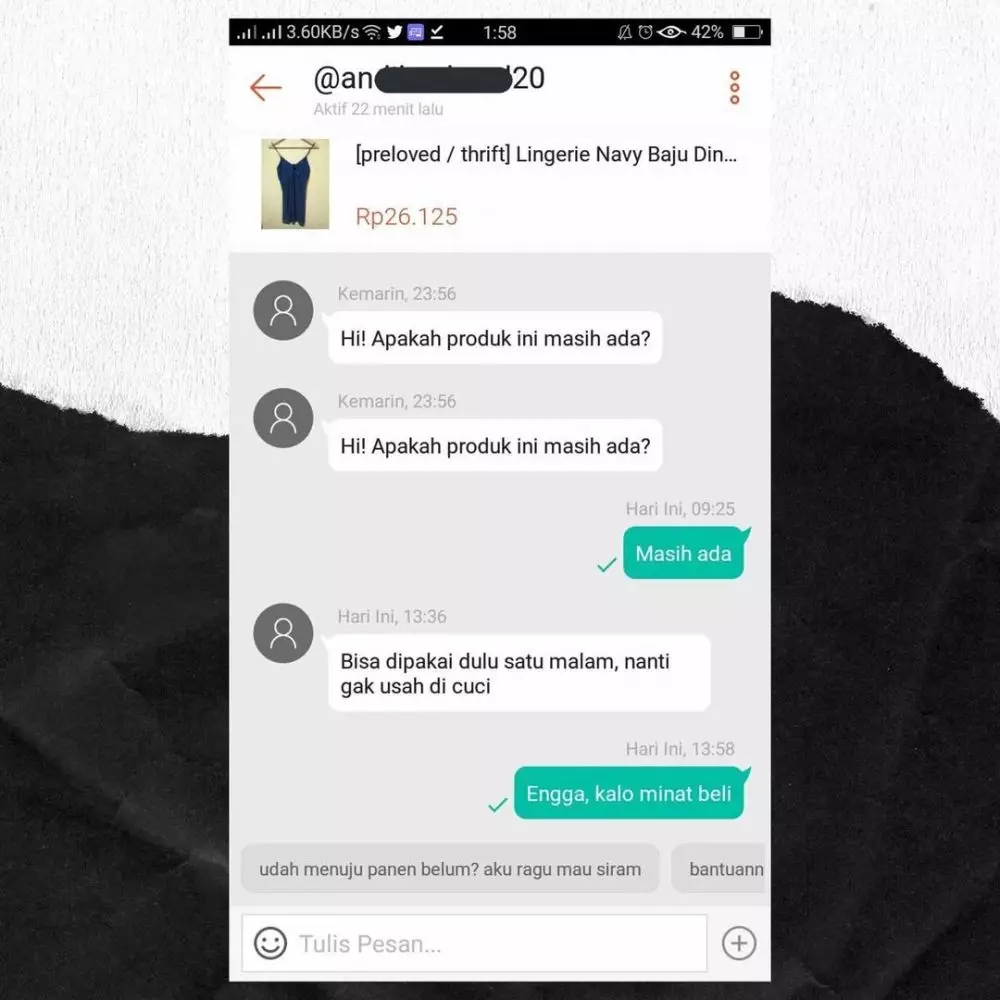 chat pembeli online shop ngelunjak kocak © Instagram