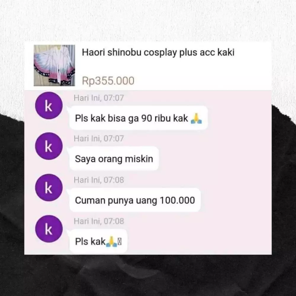 chat pembeli online shop ngelunjak kocak © Instagram