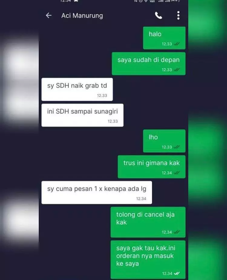 pelanggan ojek online salah pesan © Instagram pelanggan ojek online salah pesan © Instagram