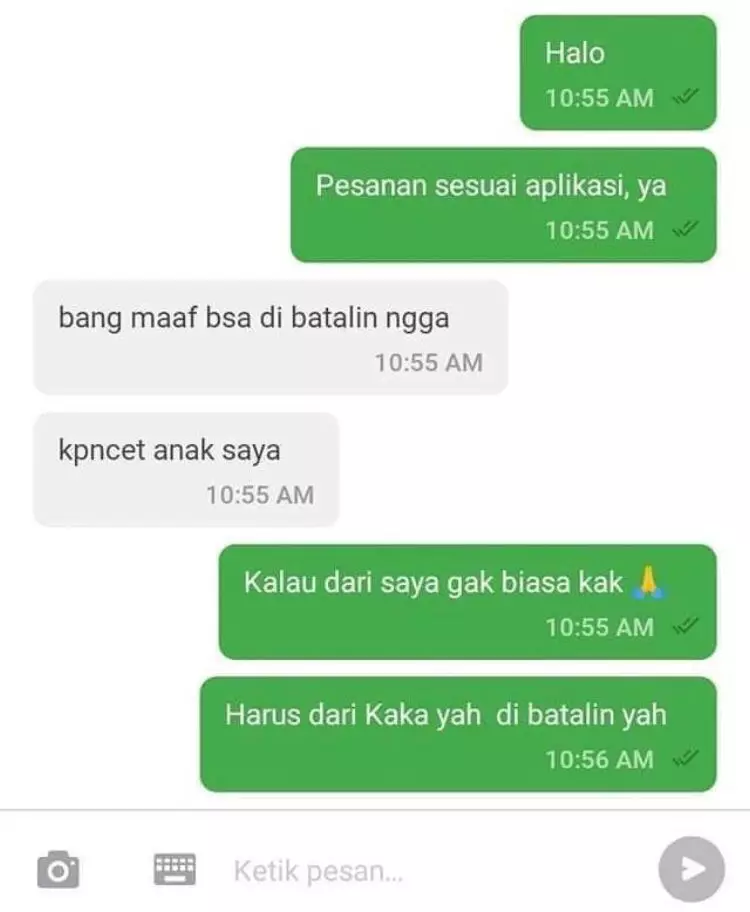 pelanggan ojek online salah pesan © Instagram pelanggan ojek online salah pesan © Instagram