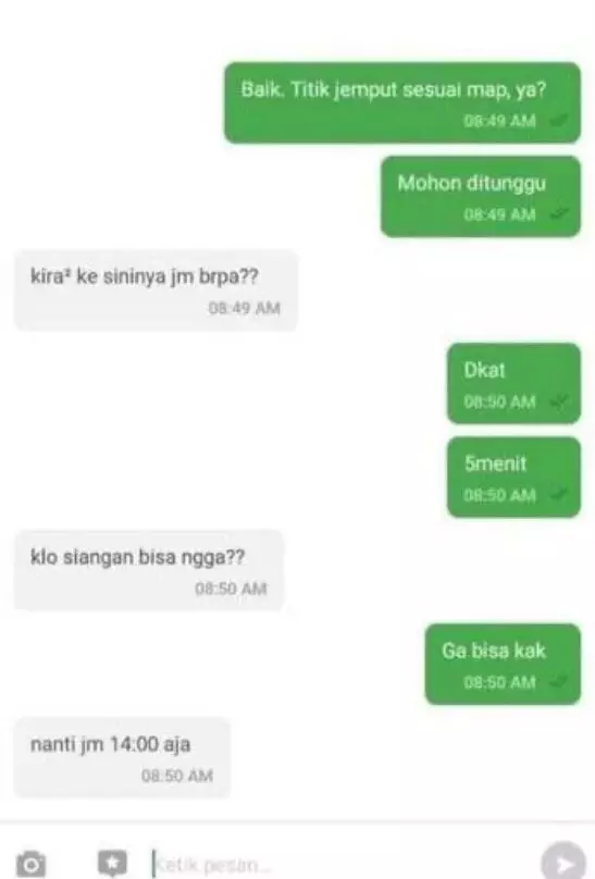 pelanggan ojek online salah pesan © Instagram pelanggan ojek online salah pesan © Instagram
