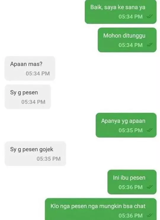 pelanggan ojek online salah pesan © Instagram pelanggan ojek online salah pesan © Instagram
