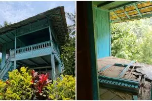 9 Penampakan rumah dua lantai terbengkalai di tengah hutan