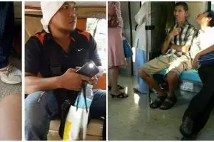 13 Momen lucu bapak-bapak di kendaraan umum, bikin canggung