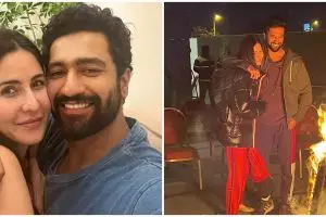 9 Momen Vicky Kaushal temani Katrina Kaif syuting, nikmati api unggun