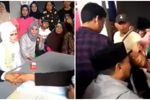 Viral pria pingsan usai ijab kabul, reaksi mempelai wanita disorot