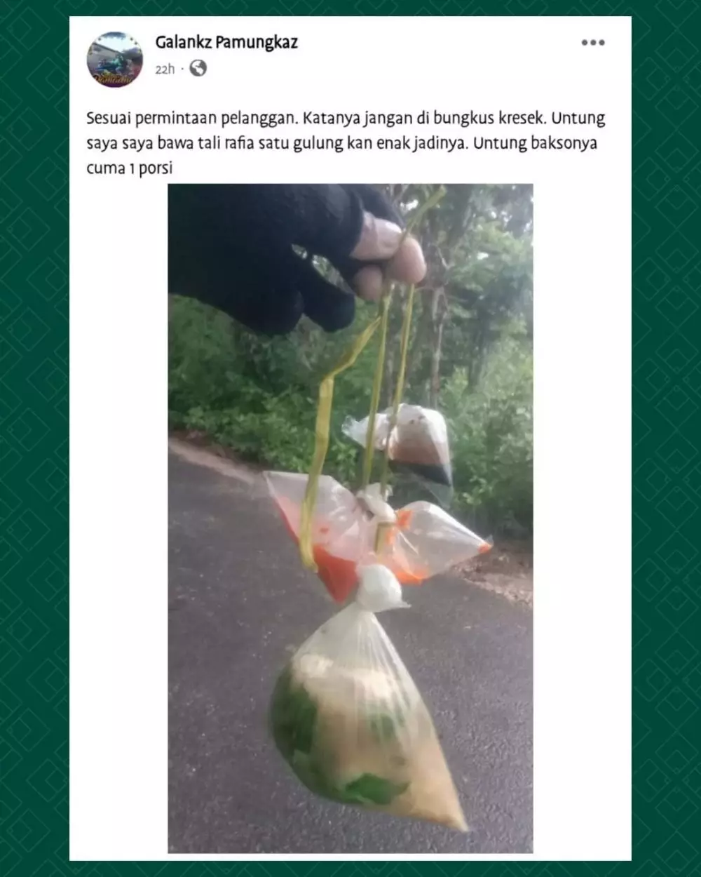 driver ojek online antar makanan malah kocak © Instagram driver ojek online antar makanan malah kocak © Instagram