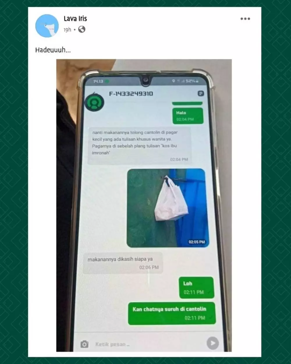 driver ojek online antar makanan malah kocak © Instagram driver ojek online antar makanan malah kocak © Instagram