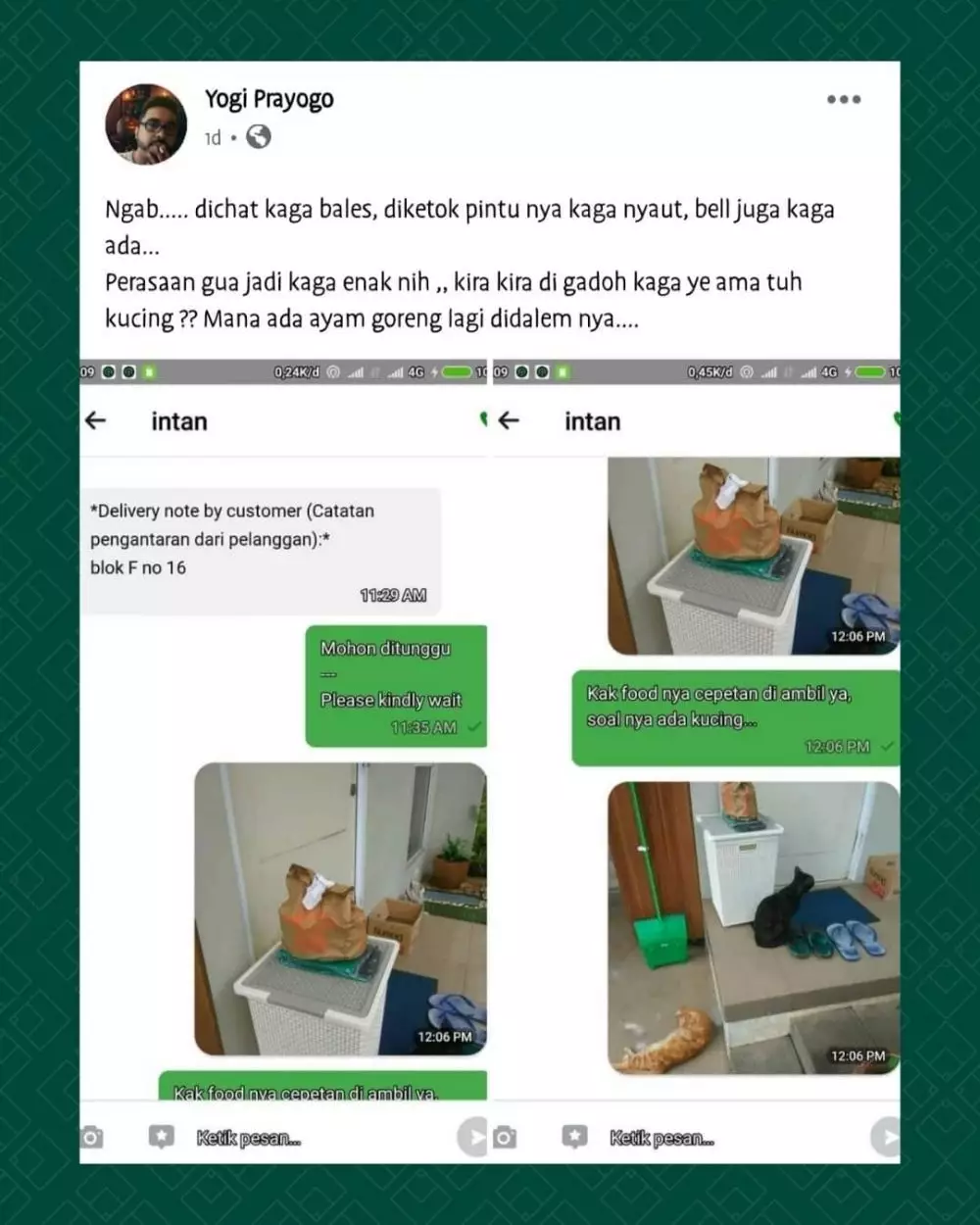 driver ojek online antar makanan malah kocak © Instagram driver ojek online antar makanan malah kocak © Instagram