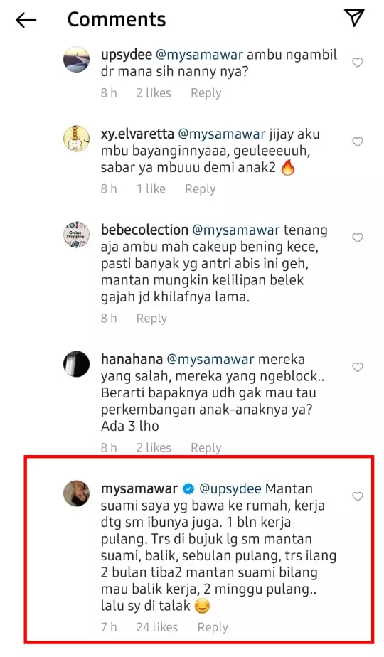 Curhatan Mawar sang suami selingkuh © Instagram