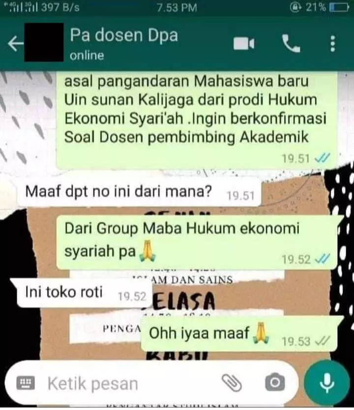 chat salah informasi jadi lucu © Instagram