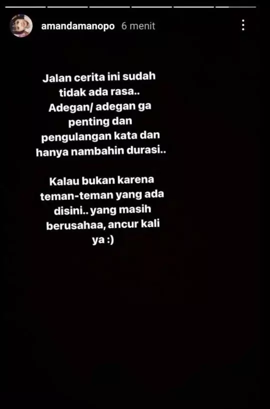 amanda manopo curhat alur ikatan cinta © instagram amanda manopo curhat alur ikatan cinta © instagram
