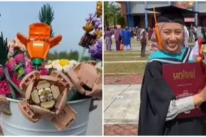 Pria rakit lego jadi bunga buat kado pacar, 9 potretnya bikin takjub
