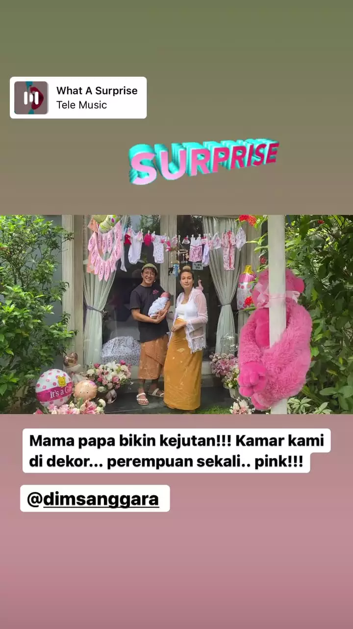 dekorasi penyambutan bayi nadine chandrawinata © instagram