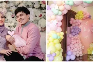 11 Potret dekorasi penyambutan bayi Atta dan Aurel, cute serba pink
